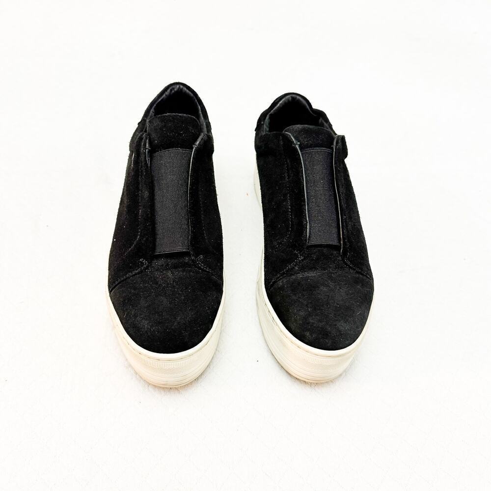 All Saints Black Suede Leather Platform Comfort Sneaker Size 39